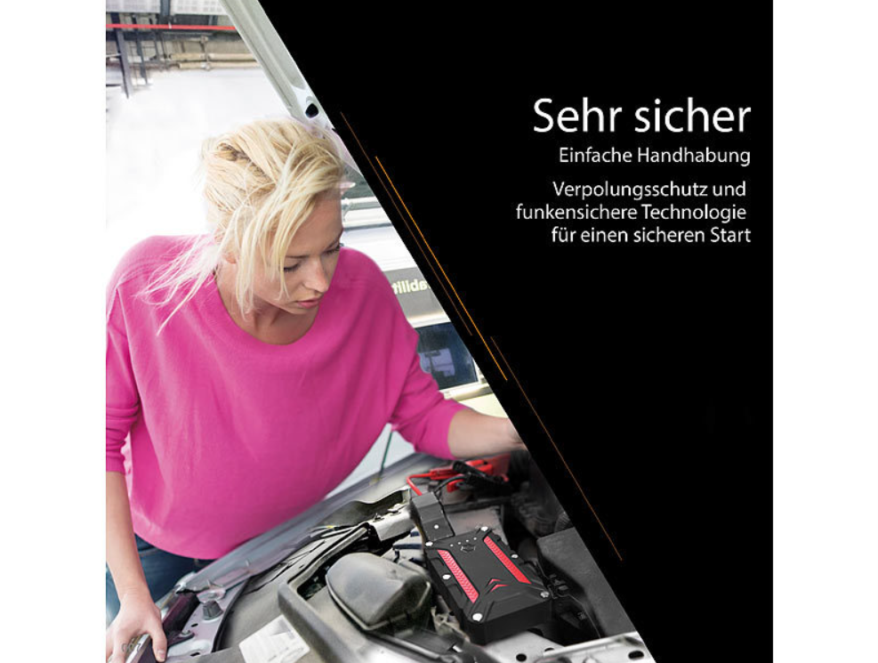 2 an 1: Kraaftbank a Gefier Sprangstarter - 12 Ah - 1.200 A - Kraaftstatioun - Noutkraaft - Noutstarter - Autostarter - Autostarter - Sprangstarter - Noutstarthëllef - Autostrong - Noutstroumversuergung