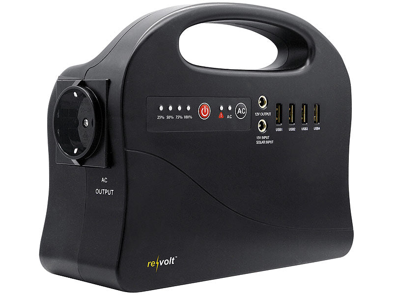 Premium Noutgenerator Kraaftbank mat grousse Solarpanneauen 30000 mAh & 120 Watt Kraaftstatioun mat Socket
