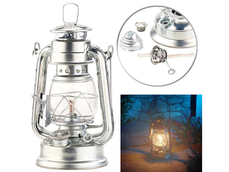 Galvaniséierte Kerosinlampe / Hurrikanlantern
