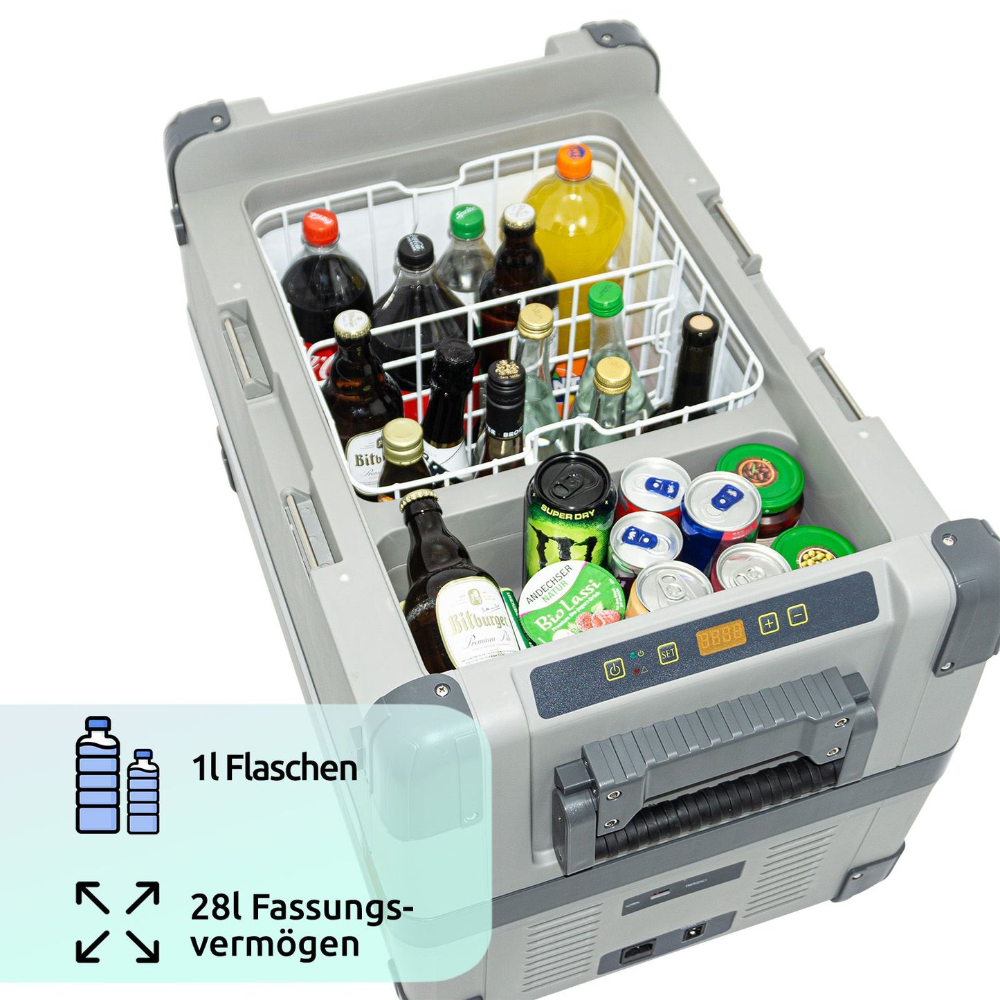 Kompressor Coolbox 28 Liter bis -22°C, 12/24 Volt