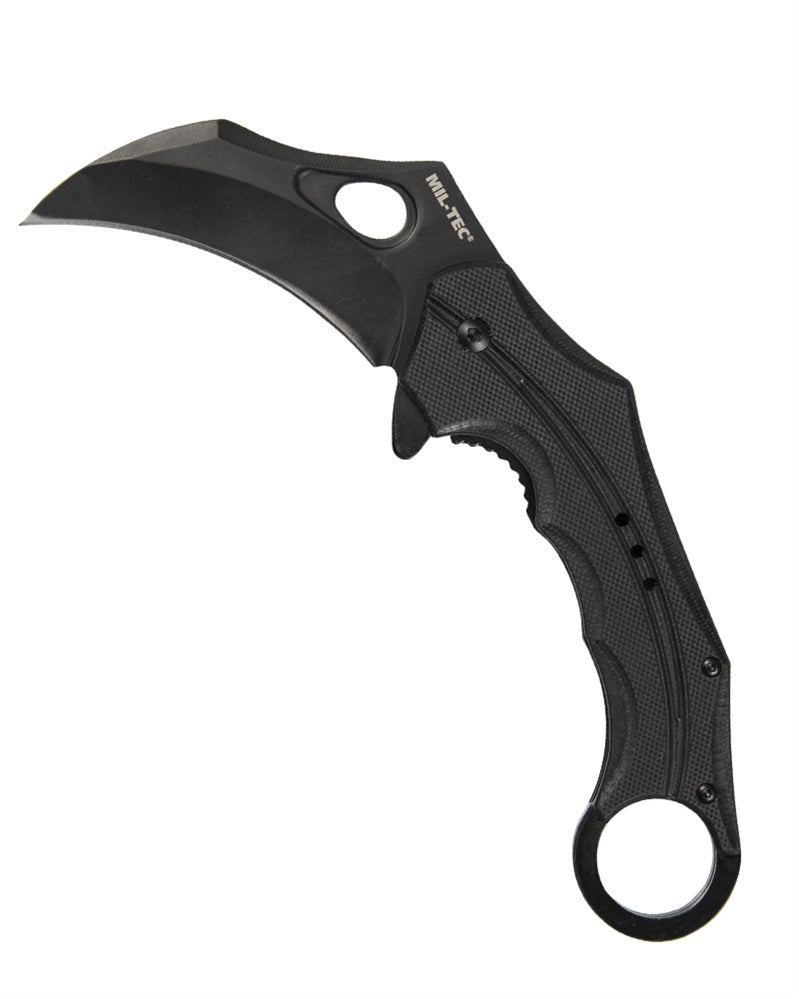 Karambit One-Hand Messer G10 mat Gürtelclip schwaarz