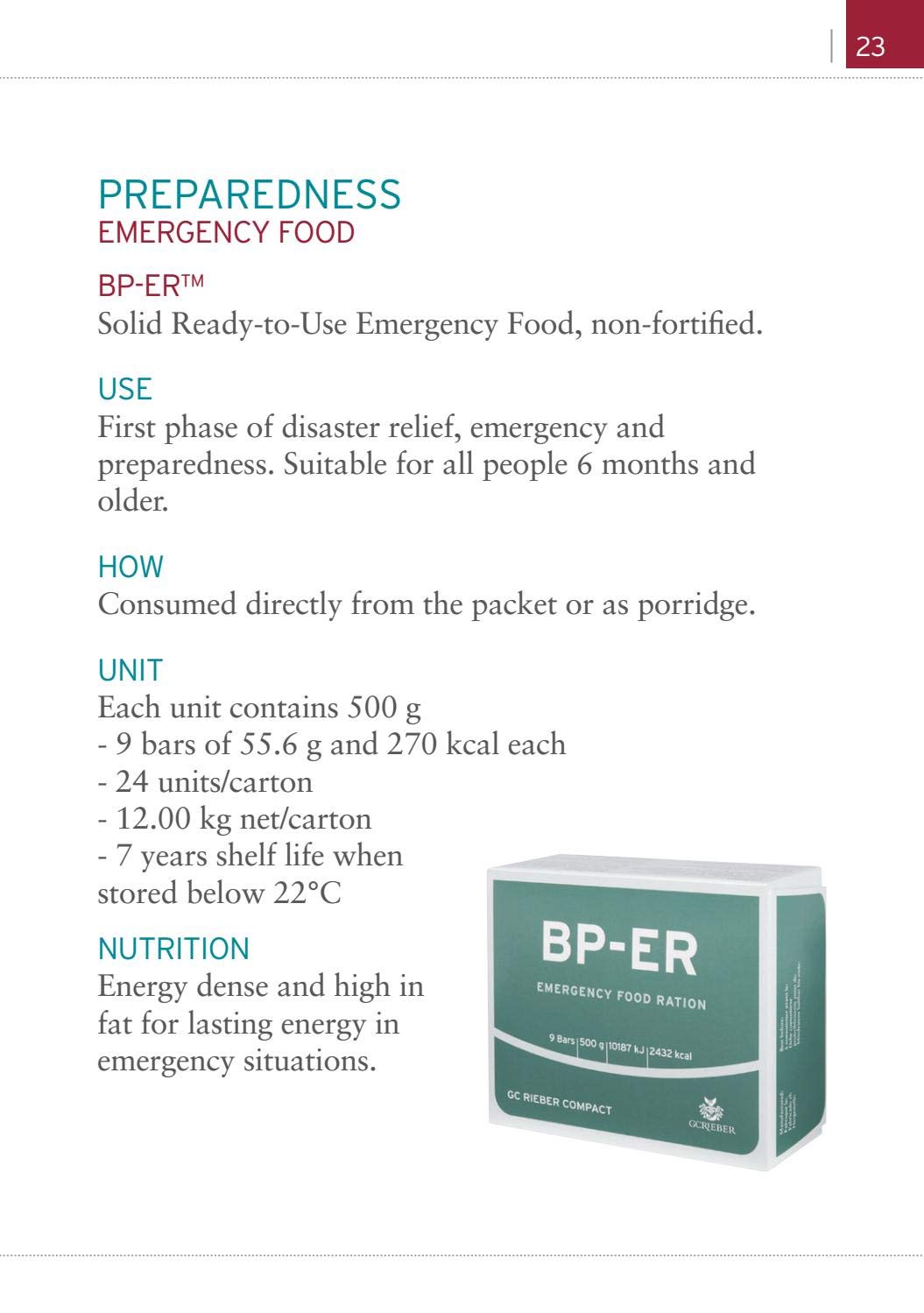 Noutratioun BP-ER 14 Deeg ongeféier 35000 kcal - Kompakt, haltbar, liicht Noutfudder BP-ER