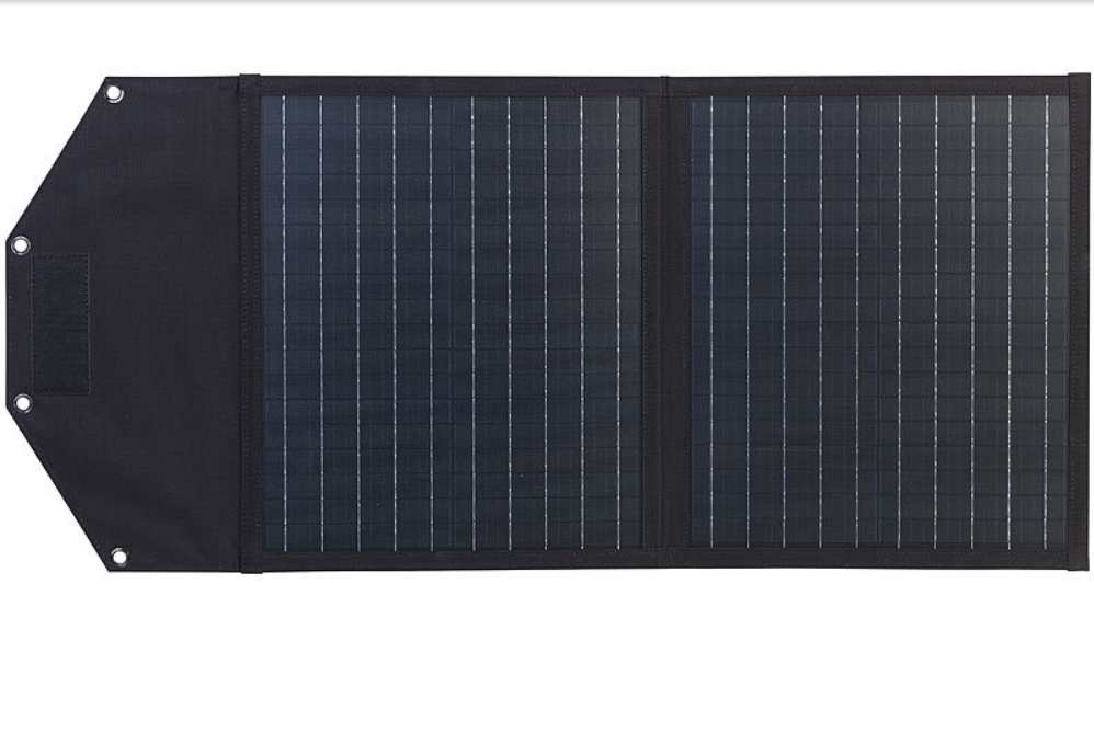Klappbar Solarpanneau fir Noutkraaft - 2 monokristallin Solarzellen - MC4 Connector - 50 W