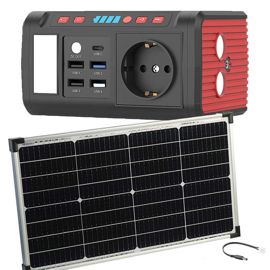 Solarpanneau mat Kraaftbank fir Laptops an aner Geräter Noutkraaftgenerator Solarenergiebank