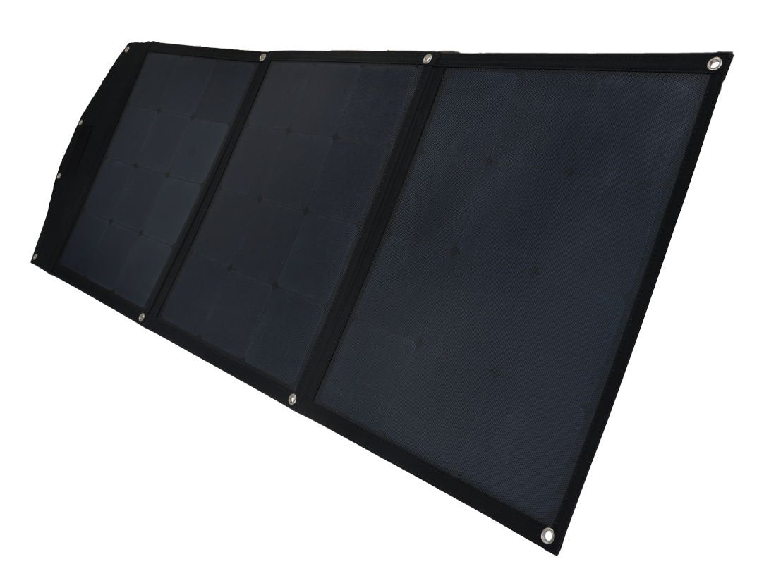 Mobil Solarpanneau ausklappbar 120WP MPPT Controller fir Bläi-Sauer Batterien