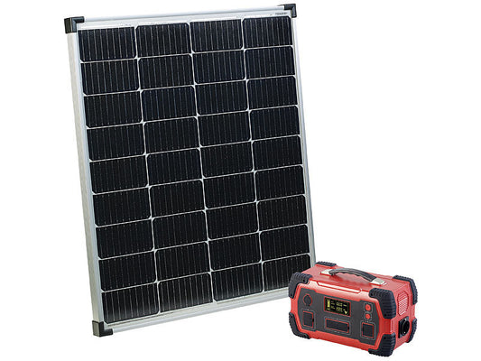 Kraaftstatioun mat 110 Watt Solarpanneau