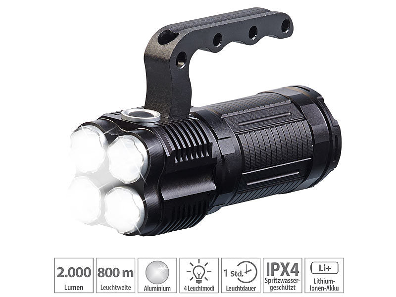 LED Taschenlamp / Handlampe 2000 Lumen