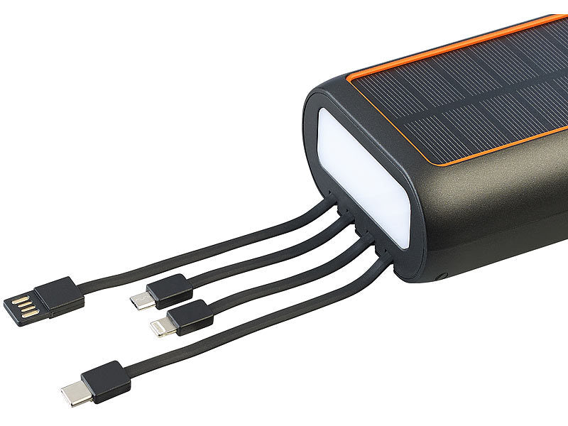 Solar-Kurbel-Powerbank mit 30000 mAh und manueller Stromerzeugung für Notfälle